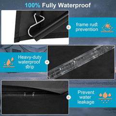 Waterproof All-Weather Generator Cover for 4000W-10000W Generators, Black