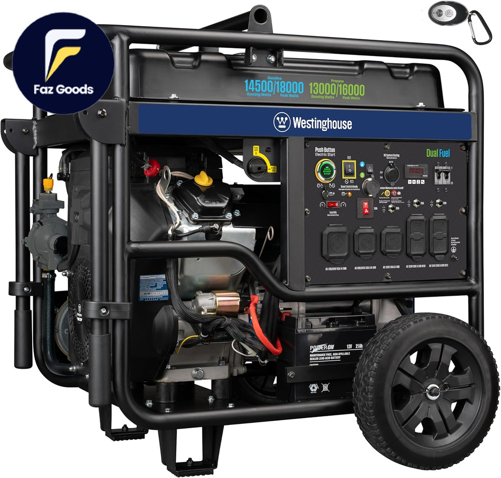 Westinghouse 18000 Peak Watt Dual Fuel Home Backup Portable Generator Remote
