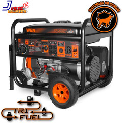 14,500-W Portable Tri-Fuel Gas Powered Home Backup Generator Electric Start