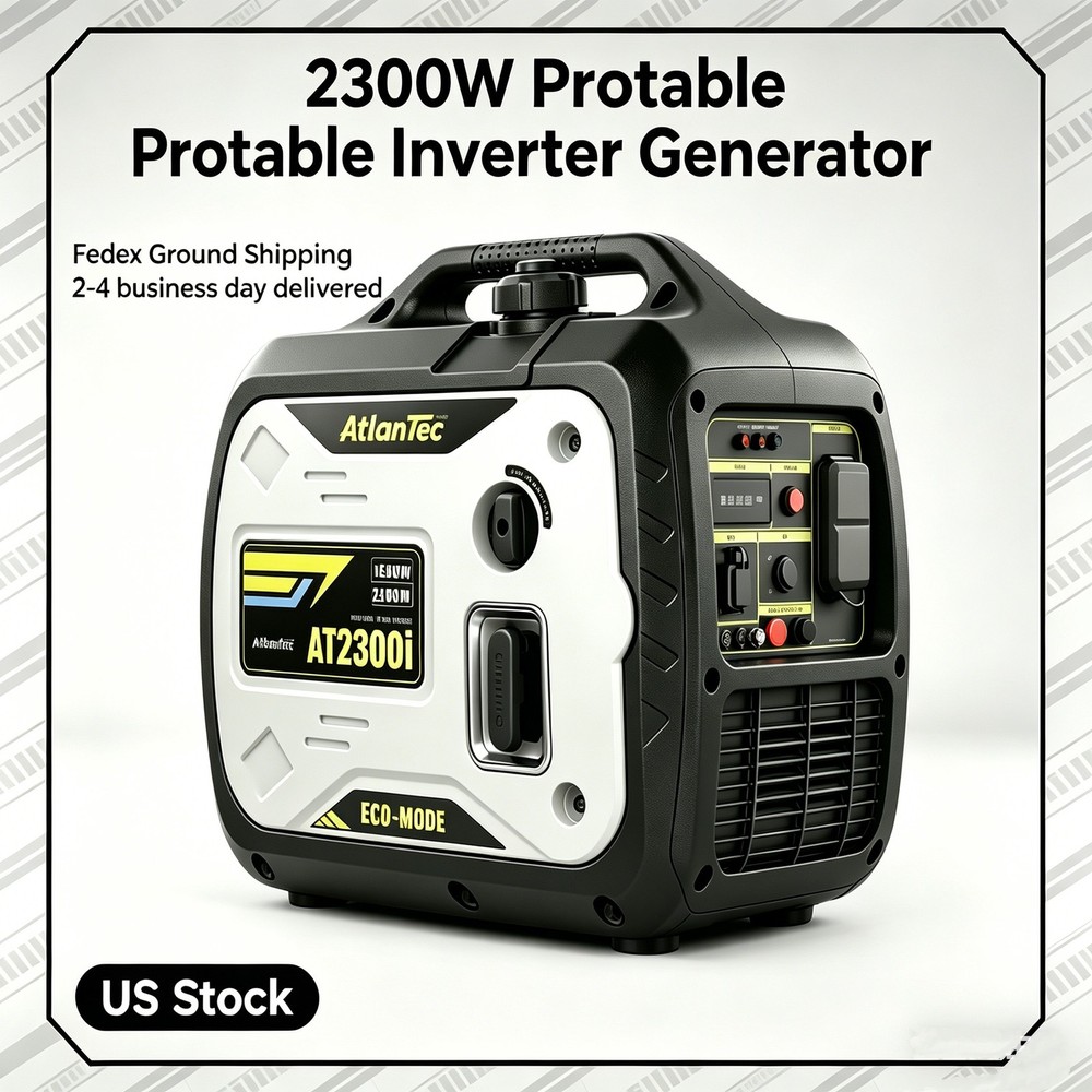 Portable 2300W Inverter Generator Gas Power Home Backup Job site Construction