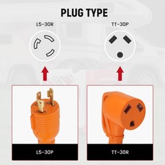 4KW Portable Dual Fuel Generator Inverter APP Start L5-30P to TT-30R Adapter