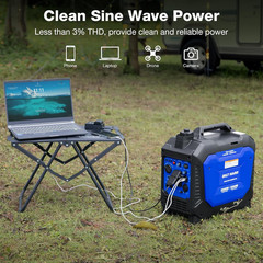 Gas Generator 2500W, 80Cc 4 Stroke Quiet Inverter Generator with CO Sensor, Para