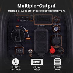2.3KW Portable Inverter Generator Quiet Gasoline Power Generator 58dB