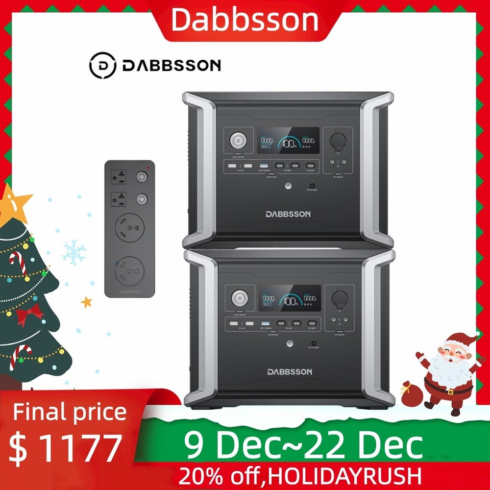 Dabbsson 2660Wh Portable Generator 2*DBS1300 Power Station for Camping Emergency