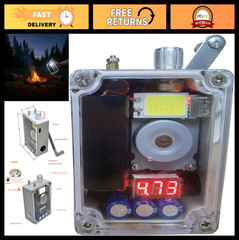 Portable Hand Crank Generator USB Charger with COB Light & Lighter – Survival Ge
