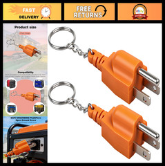 Portable Generator Grounding Plug Adapter – NEMA 5-15P to 5-15R/TT-30R, 2 Pcs fo