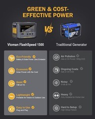 VTOMAN FlashSpeed 1500 Power Station+Extra Battery 3096Wh+200W Panel Refurbished