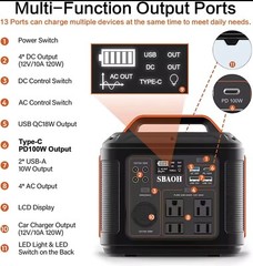 New Portable Power Station 300W 296Wh Solar Generator Battery Quick Charge 110V