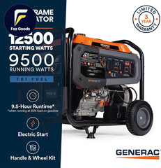 Generac 12,500 Starting Watt Tri-Fuel Portable Generator Electric Start