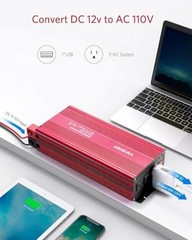 3000 Watts Power Inverter – vansoet 12V dc to 110/120V ac Car 3000W Red
