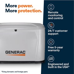 Generac 7325 22kW Air-Cooled Whole Home Standby Generator w/ Transfer Switch