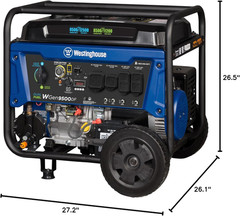 12500 Watt Dual Fuel Portable Generator, Remote Start, Transfer Switch Ready