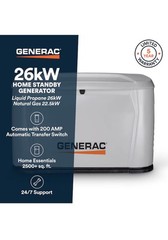 7328 – 26/24kW Air-Cooled Standby Generator, 200A Transfer Switch