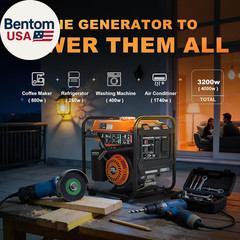 4000W Portable Open Frame Inverter Generator, 223Cc Engine, with 30A RV Outlet,