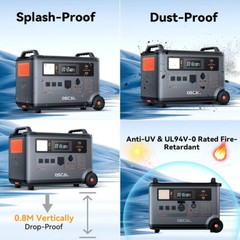OSCAL Portable Power Station 3600Wh LiFePO4 Solar Generator 3000W (Surge 6000W)