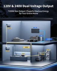 ABOK Ark7200 9792Wh 7200W 240V/120 Power Station, Solar Generator, UPS