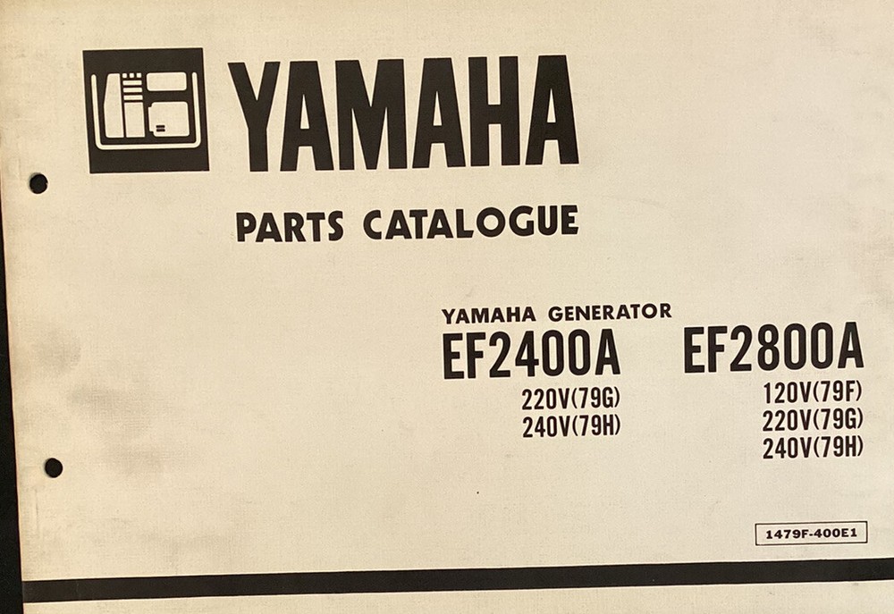 Yamaha genuine-parts book EF2400A EF2800A GENERATOR 1985