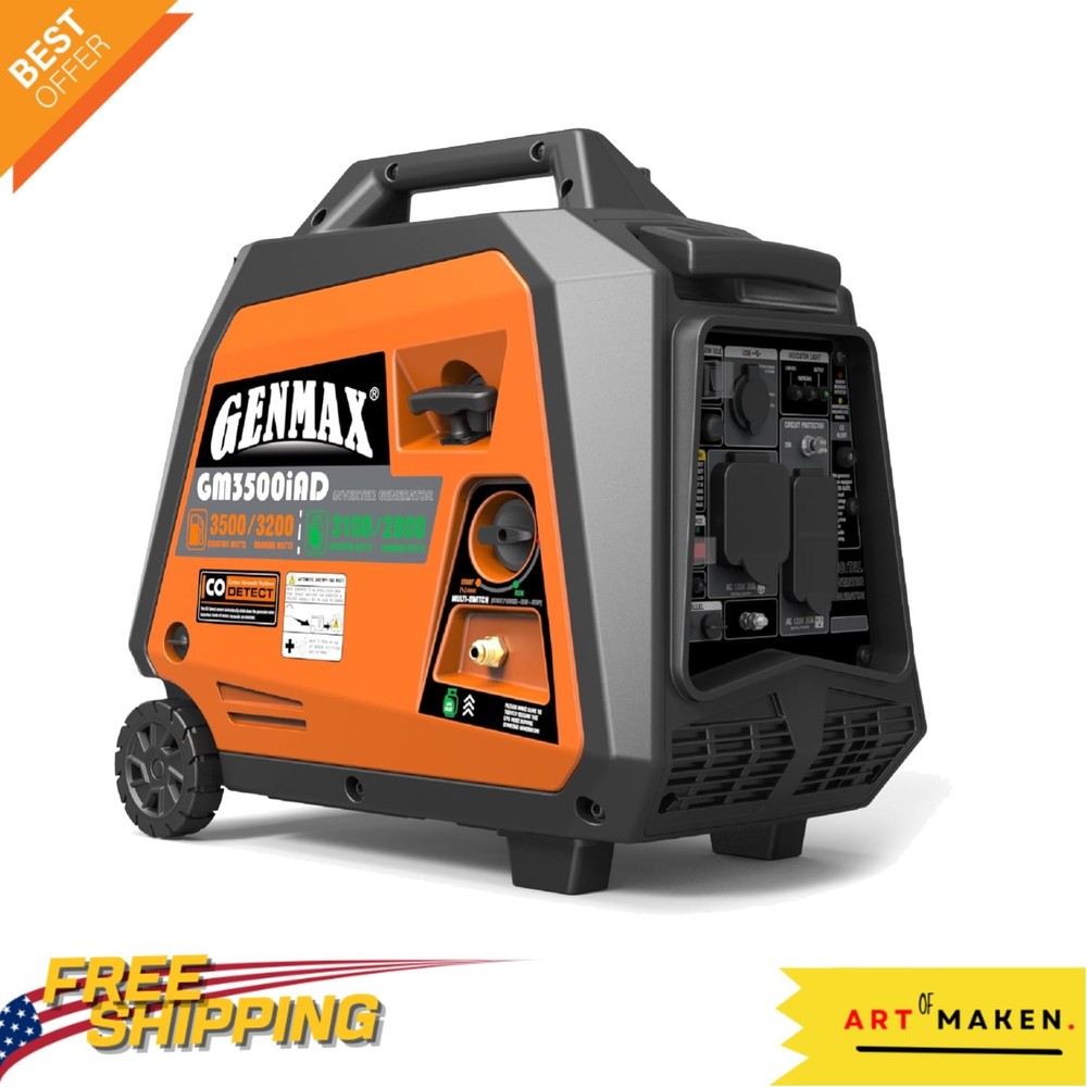 Portable 3500W Generator with Parallel Capability – Use Gas & Propane Effortl…