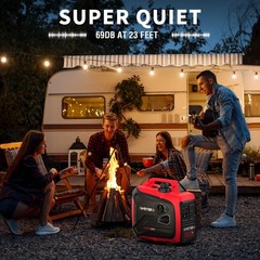 Amerisun 2500W Gas Portable Inverter Generator, 5.5H Runtime, CO Detect, Compact