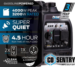 PGD40ISCO Ultra Light Quiet 4000W Portable Gas Inverter Generator, White