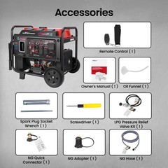 10500W 120/240V Inverter Generator Tri-Fuel with Electric Start for Home Backup
