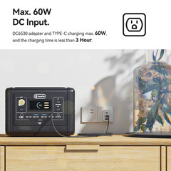 Flashfish T200 Solar Generator LiFePO4 300W 153.6Wh With Solar Panel 60W 18V US
