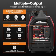 2450 Watt Portable Inverter Generator, MXR2450 Quiet Gas Powered Generator