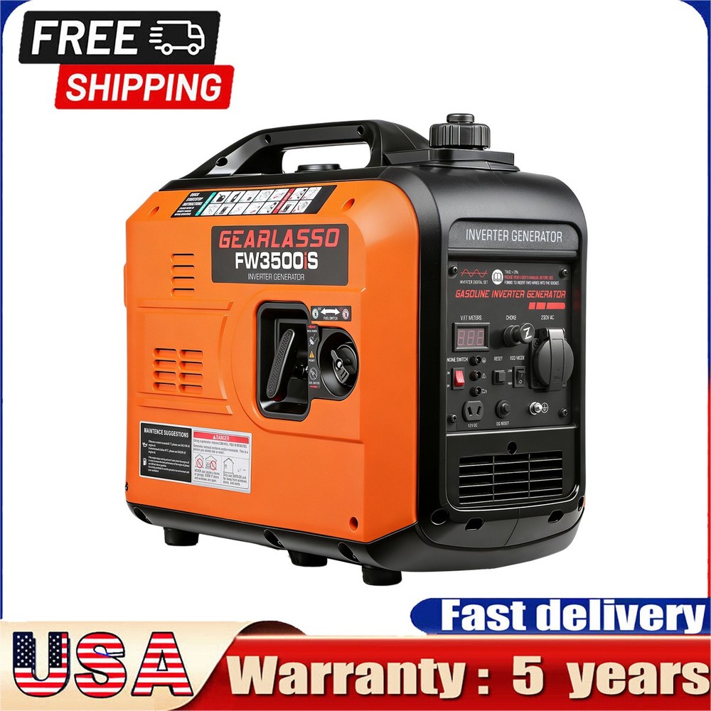 3500W Portable Inverter Generator Gas Powered Kit For Outdoor Camping RV Trailer