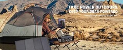 Portable Power Station 300W, 296Wh Battery, Type-C, Flashlight, Solar Charging