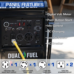 XP13000EH 13,000 Watt Portable Dual Fuel Gas Propane Generator