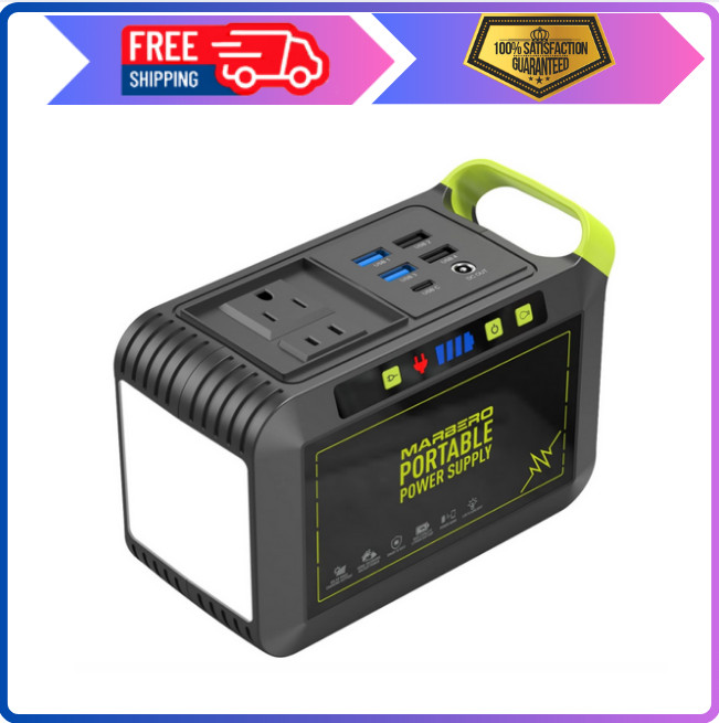 MARBERO Portable Power Station – 88Wh Solar Generator, 120W Peak, Fast Charging