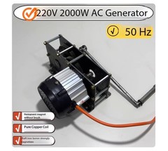 AC 220V 2000W Hand-Crank Generator 50Hz Household Speed-Increasing Gearbox
