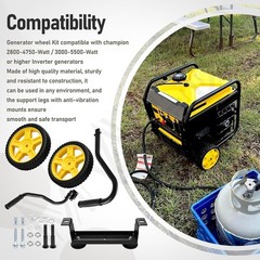 Generator Wheel Kit Folding Handle Never Flat Tires for Champion 2800-5500W+