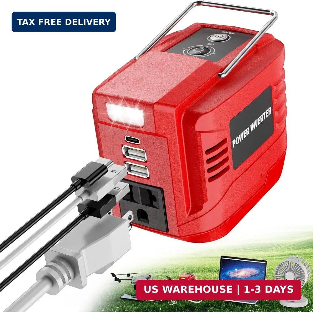 200W Power Inverter for Milwaukee, DC 20V to AC 110V Inverter, Portable