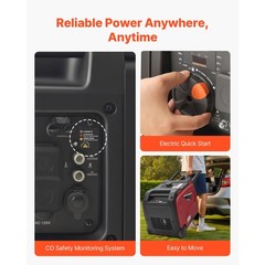 Uimoso 4200W Peak Watt Quiet Gas-Powered Portable Inverter Generator