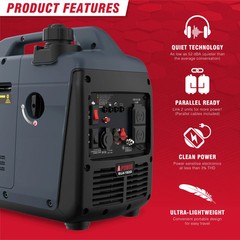 A-iPower SUA1500i 1500 Watt Portable Inverter Generator Gas Powered Quiet EPA