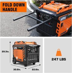 GENMAX 10,500-W Portable Tri Fuel Inverter Generator w/ Remote Start, CO Sensor