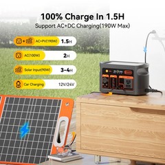 FlashFish E103 Portable Power Station LiFePO4 300W 179Wh with Solar Panel 100W