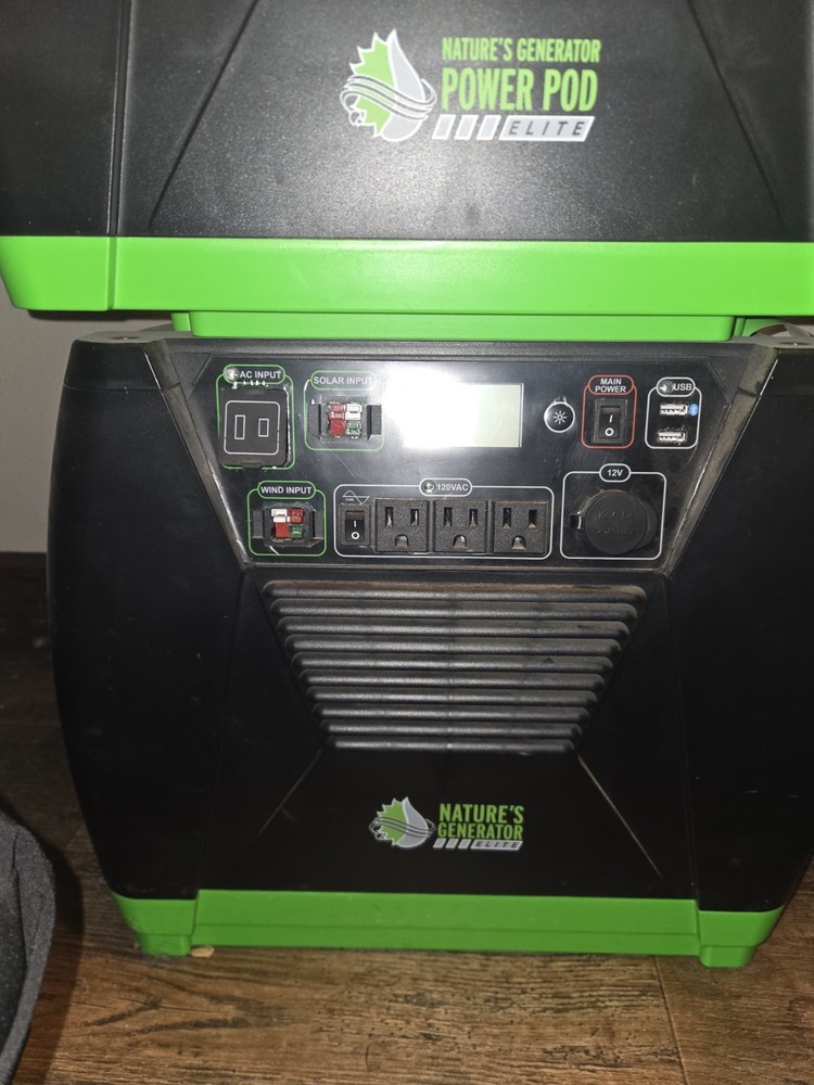 Nature’s Generator Power Pod Elite Portable Home Backup Li-Ion 12V Black/Green