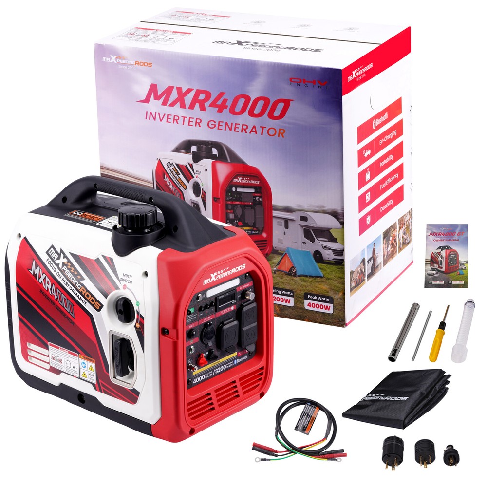 Inverter Generator Portable 4000 Watt Gas Powered for Outdoor Camping Backup RV