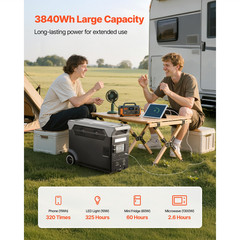Uimoso Portable Power Station Solar Generator 3600W 3840Wh with 10 Output Ports