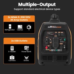 2500W Lightweight Dual Fuel Generator Pure Sine Wave Safe for Laptops & Phones