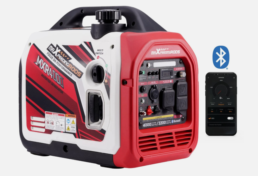 4000W Quiet Generator Inverter Portable For Home Camping EV-Charging w/Bluetooth