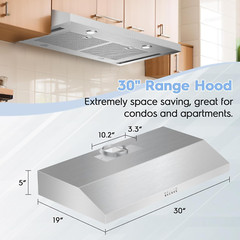 30″ Campanas De Cocina Extractor Grasa Acero Inoxidable Kitchen Range Hood Fan