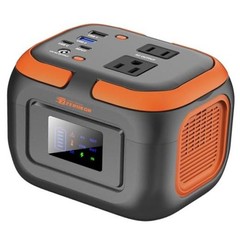 Portable Power Station 120W, Power Bank with AC Outlet, Portable Grey Orange