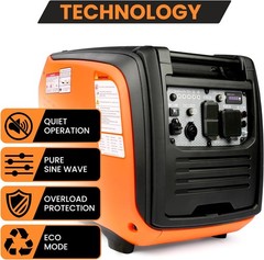 Efurden Portable Gas Inveter Generator Quiet Power Station Gasoline ECO/CO Mode