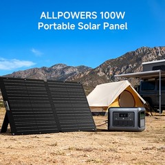 ALLPOWERS 100W portable foldable solar panel with output for outdoors