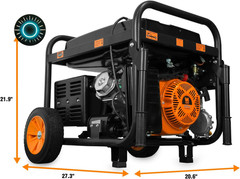 WEN 11,000-Watt 120V/240V Dual Fuel Portable Generator with Wheel Kit and Electr