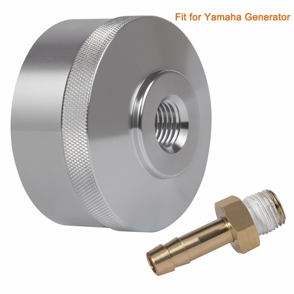 Extended Run Gas Cap Adapter & Brass Hose for Yamaha EF2000is EF1000is (Silver)