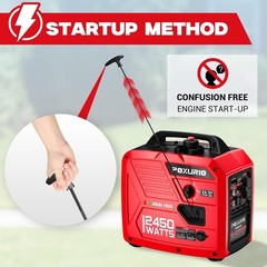 Generator Inverter 2450W Dual Fuel Portable 14H Quiet Gas Propane Red